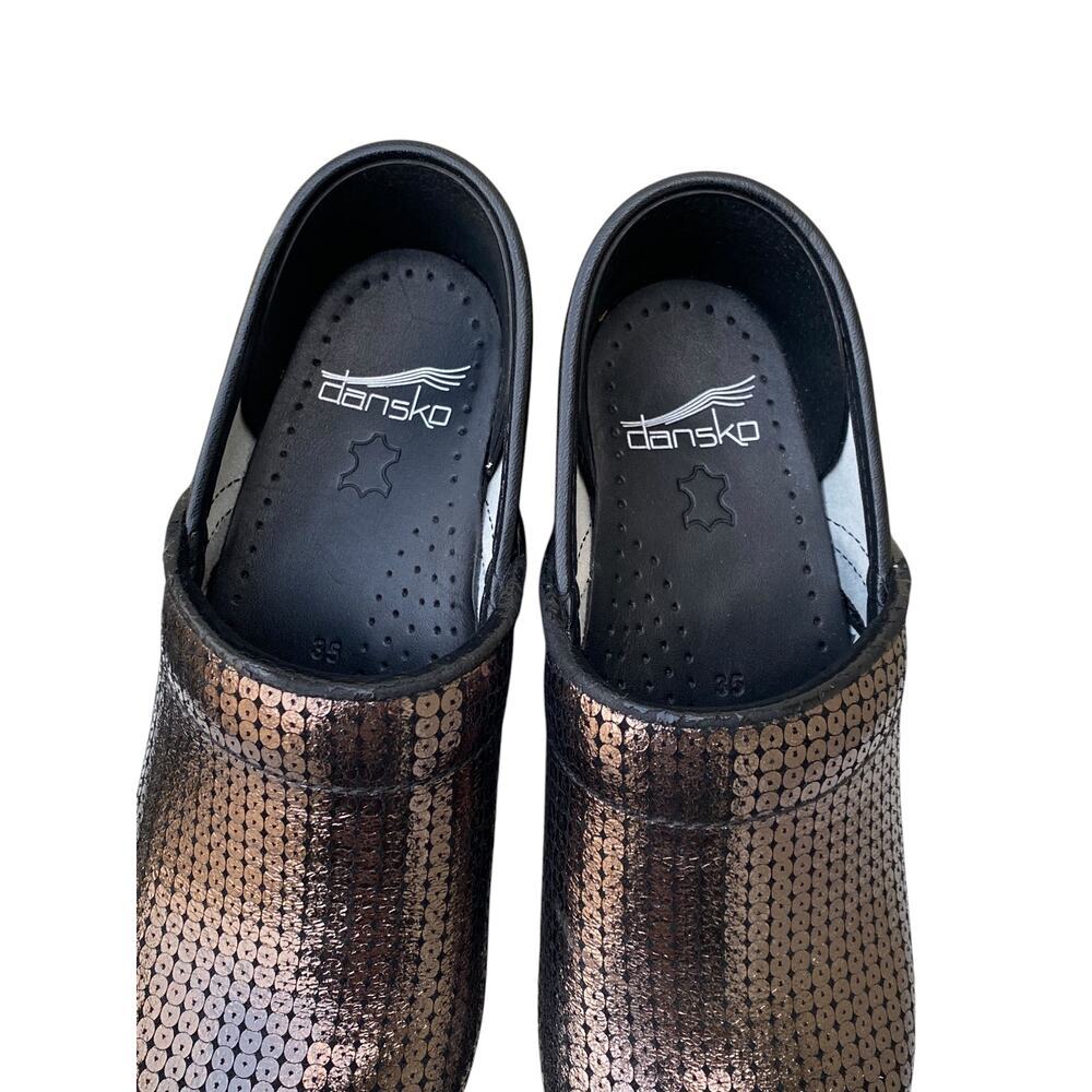 Dansko Professional Clogs EU 35 US 5 Metallic Bronze Sequined Nurse Comfort Shoe - Picture 7 of 15